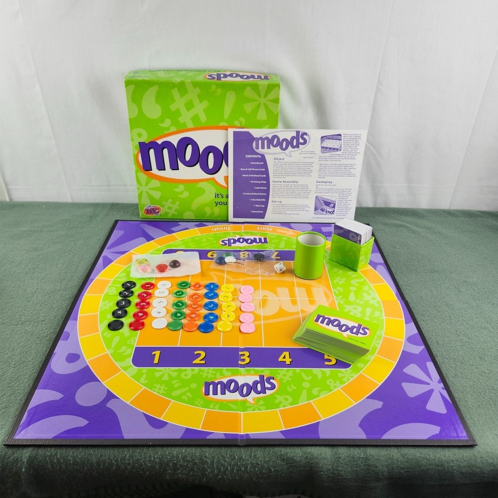 Moods Board Game Adult 2000 Hasbro Party Game 100% Complete